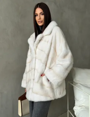 Полушубок норковый в цвете паломино