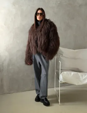 Модный полушубок из ламы