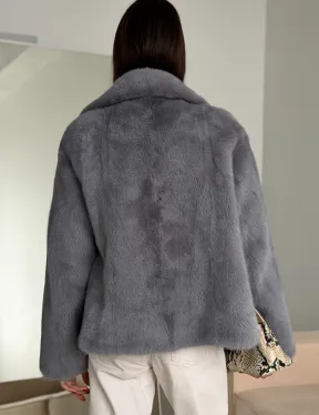 Короткая норковая шуба автоледи