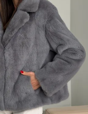 Короткая норковая шуба автоледи