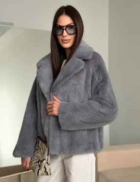 Короткая норковая шуба автоледи