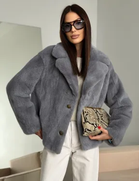 Короткая норковая шуба автоледи