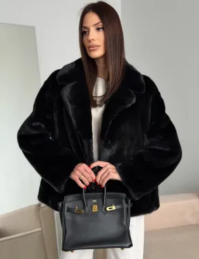 Черная короткая норковая шуба - автоледи