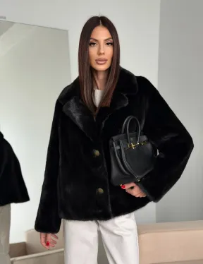 Черная короткая норковая шуба - автоледи