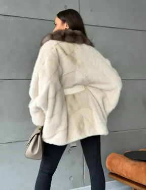 Норковая шуба - куртка с мехом куницы