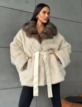 Норковая шуба - куртка с мехом куницы