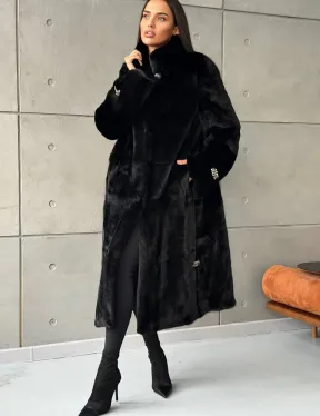 Черная норковая шуба Blackglama - стойка воротник