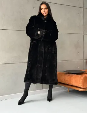 Черная норковая шуба Blackglama - стойка воротник