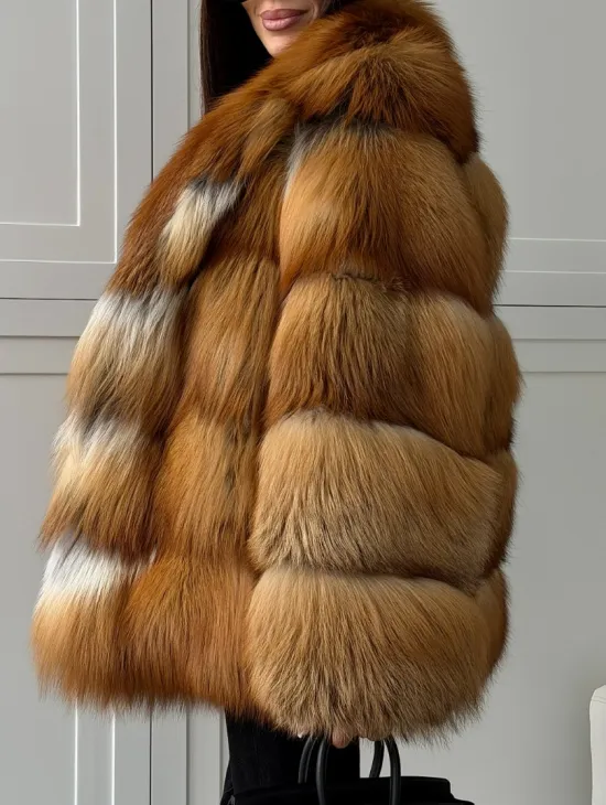 Шуба из натурального меха - лиса огнёвка