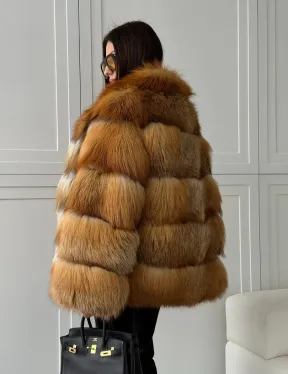 Шуба из натурального меха - лиса огнёвка