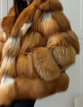 Шуба из натурального меха - лиса огнёвка