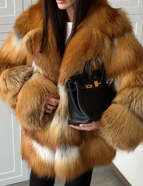 Шуба из натурального меха - лиса огнёвка