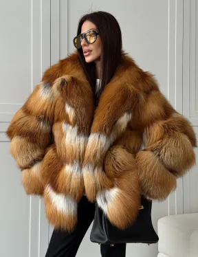 Шуба из натурального меха - лиса огнёвка