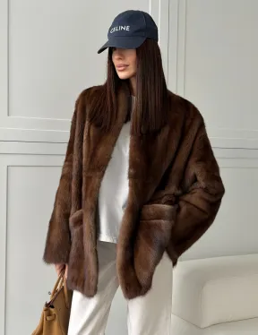 Норковая шуба под куницу (лесная норка)