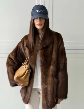 Норковая шуба под куницу (лесная норка)