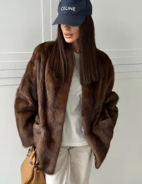 Норковая шуба под куницу (лесная норка)