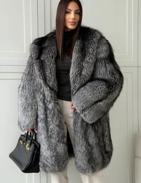 Шикарная шуба из чернобурки