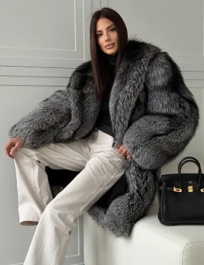 Шикарная шуба из чернобурки