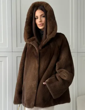 Автоледи с капюшоном из норки KOPENHAGEN FUR