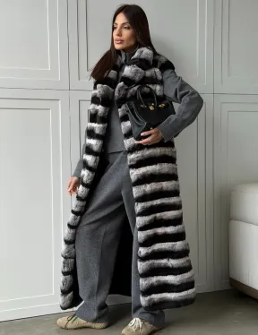 Меховой жилет из шиншиллового кролика