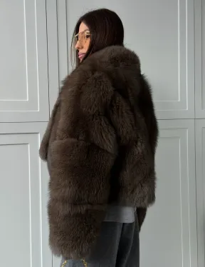 Кроп-шуба из меха песца