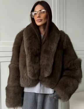 Кроп-шуба из меха песца