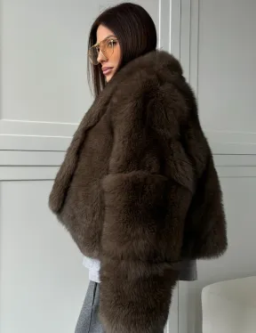 Кроп-шуба из меха песца