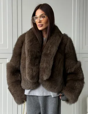 Кроп-шуба из меха песца