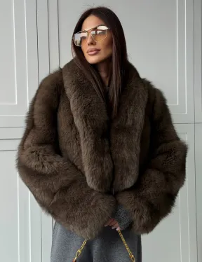 Кроп-шуба из меха песца