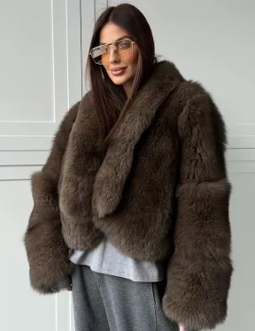 Кроп-шуба из меха песца