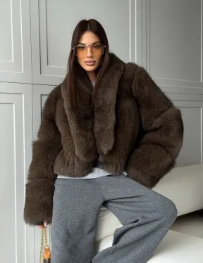 Кроп-шуба из меха песца