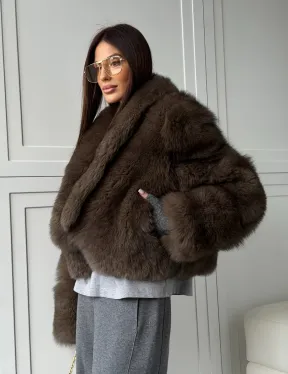 Кроп-шуба из меха песца