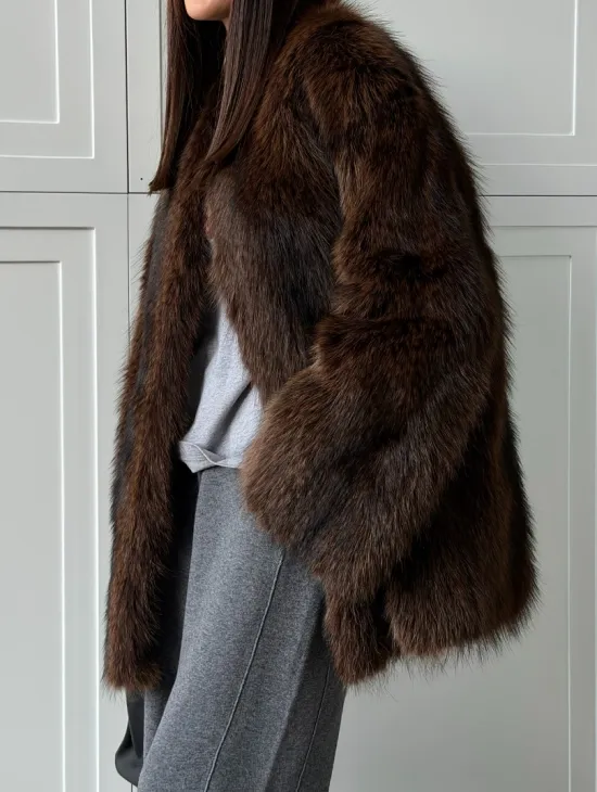 Жакет - полушубок из меха финского енота Saga