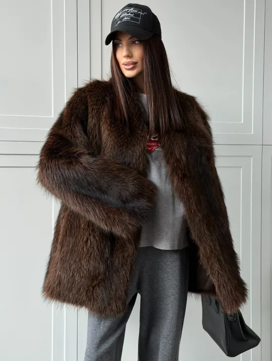 Жакет - полушубок из меха финского енота Saga