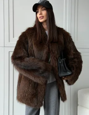 Жакет - полушубок из меха финского енота Saga