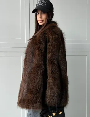 Жакет - полушубок из меха финского енота Saga
