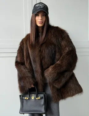 Жакет - полушубок из меха финского енота Saga