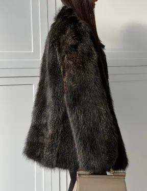 Женский полушубок из меха Финского енота Saga
