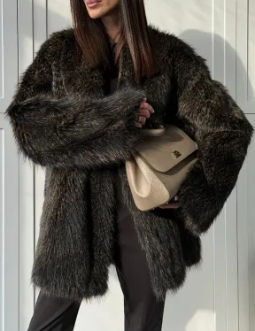 Женский полушубок из меха Финского енота Saga