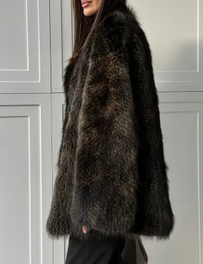 Женский полушубок из меха Финского енота Saga