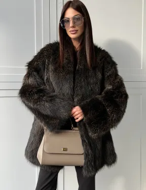 Женский полушубок из меха Финского енота Saga