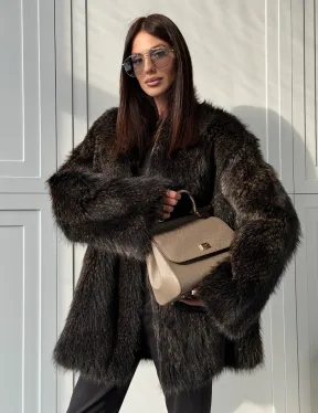 Женский полушубок из меха Финского енота Saga
