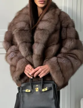 Куртка из куницы - воротник шаль
