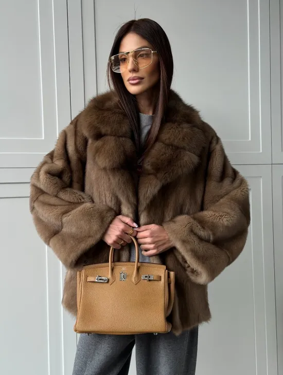 Куртка из меха норки - воротник куница - фото 18