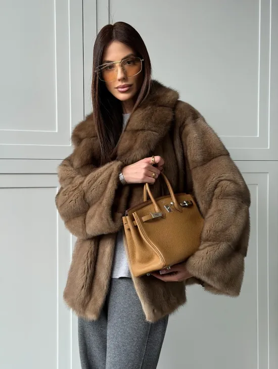 Куртка из меха норки - воротник куница - фото 20