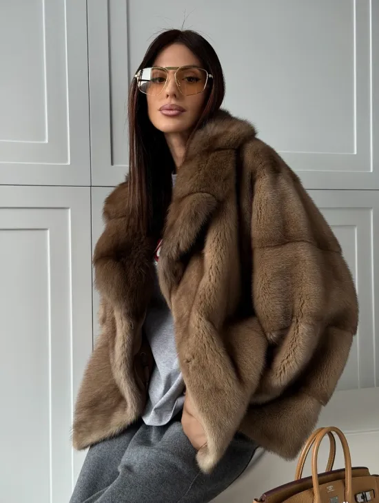 Куртка из меха норки - воротник куница - фото 19