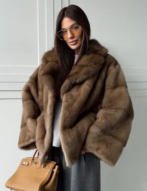 Куртка из меха норки - воротник куница