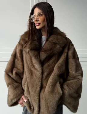 Куртка из меха норки - воротник куница