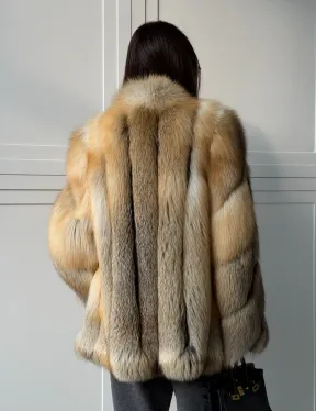 Полушубок из лисы - рукава косички