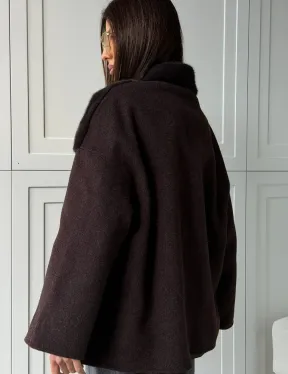 Женское полупальто с мехом норки